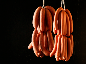Sausage hanging to dry