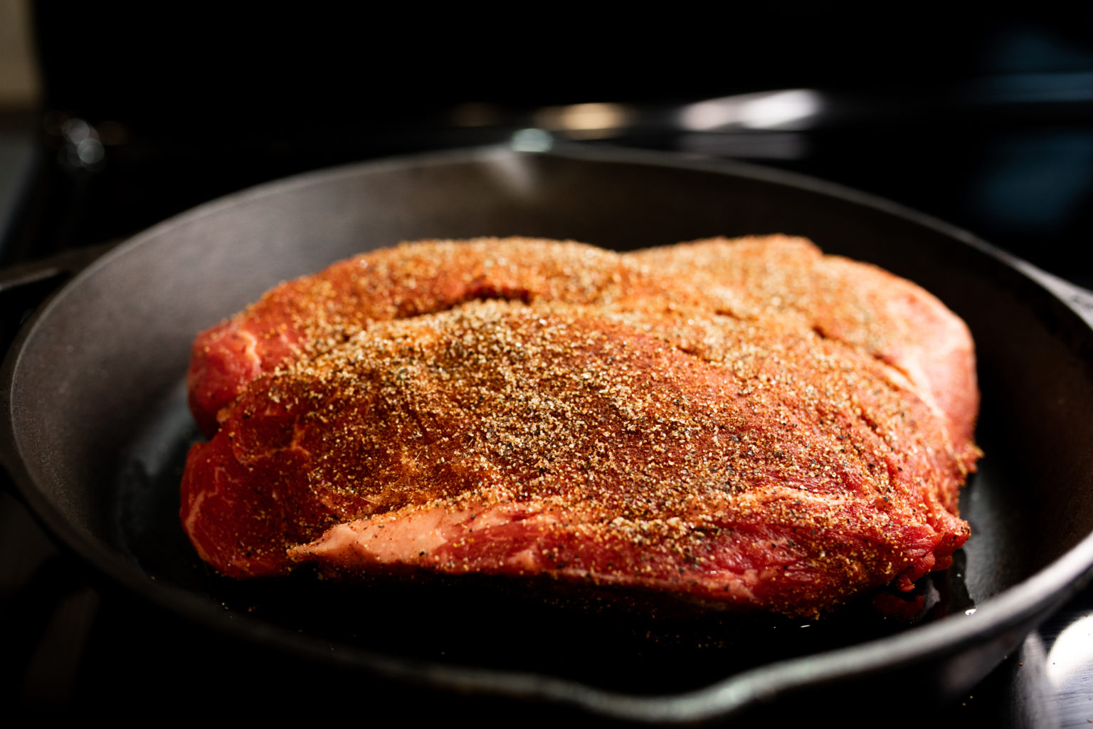 Chuck Roast in cast iron skillet