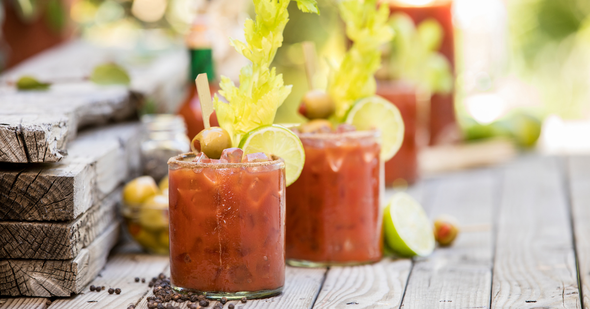 Bloody Mary with lime and celery